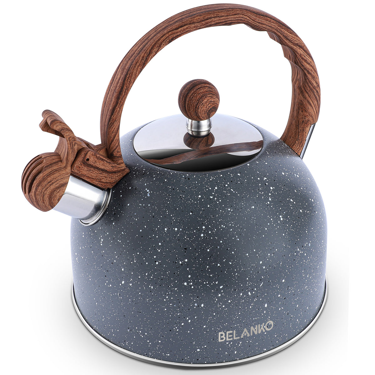 BELANKO™ 2.7 Quart Whistling Starry Tea Kettle - Gray