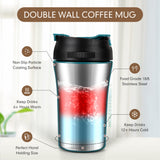 BELANKO™ 14 OZ Coffee Tumbler with Straw - Seafoam Green