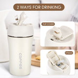 BELANKO™ 14 OZ Coffee Tumbler with Straw - Arctic White