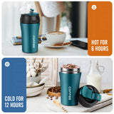 BELANKO™ 14 OZ Coffee Tumbler with Straw - Seafoam Green