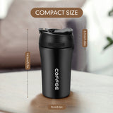 BELANKO™ 14 OZ Coffee Tumbler with Straw - Charcoal Black