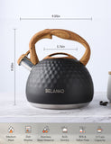 BELANKO™ 2.7 Quart Tea Kettle - Black