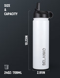 BELANKO™ 24 Oz Water Bottle - Polar White