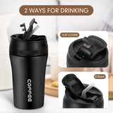 BELANKO™ 14 OZ Coffee Tumbler with Straw - Charcoal Black