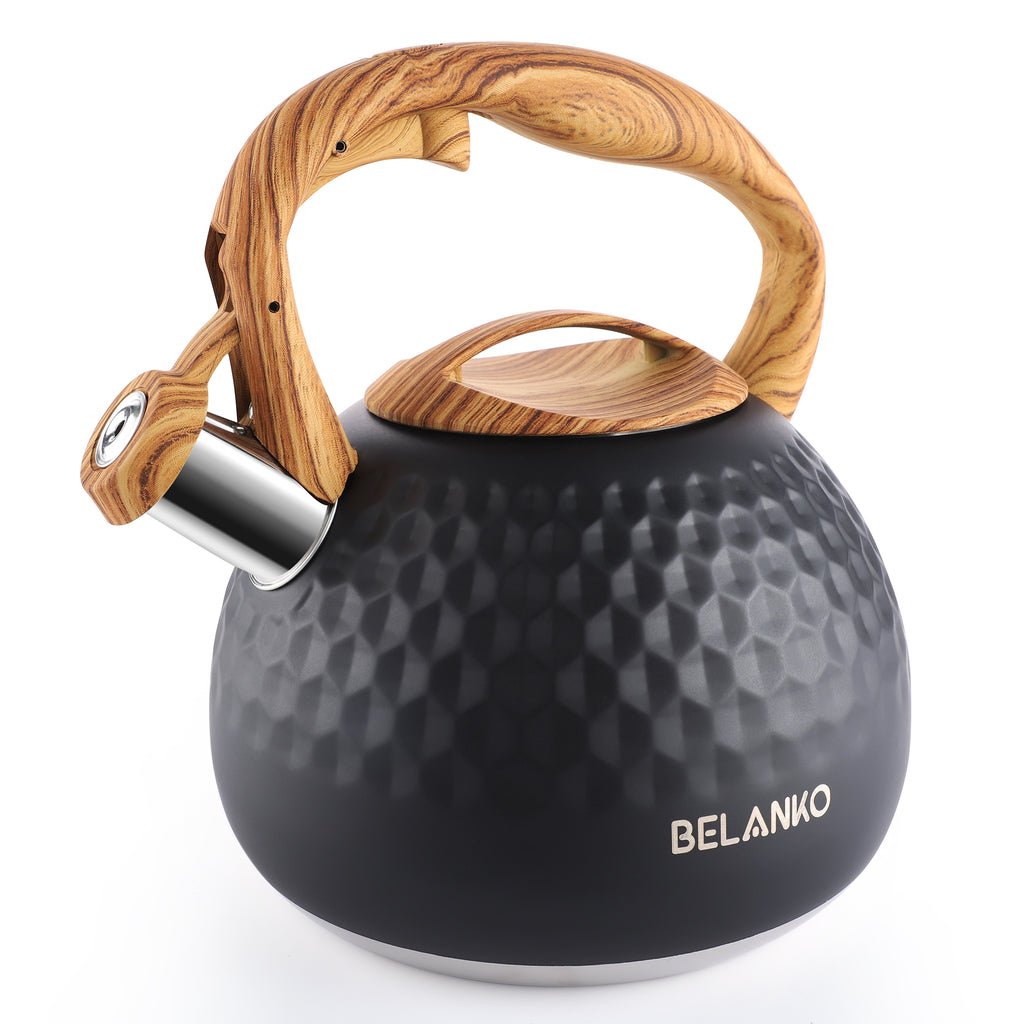 BELANKO™ 2.7 Quart Whistling Starry Tea Kettle - Cream White